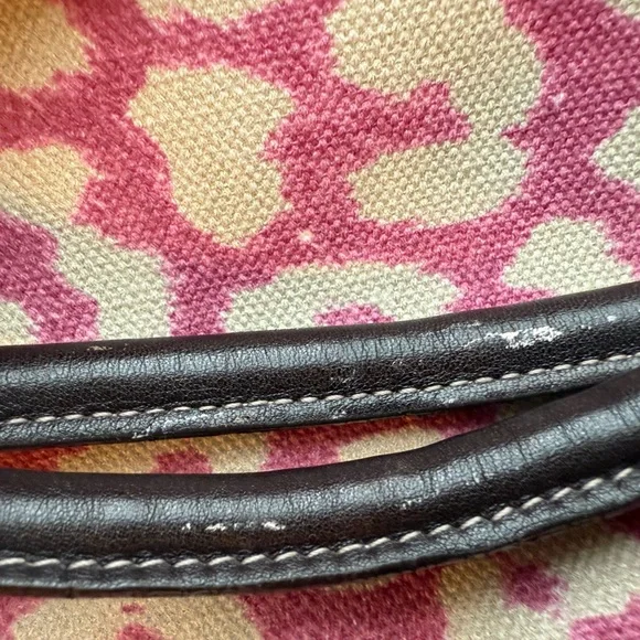 FURLA Pink Leopard Print Canvas Bag - Picture 7 of 8